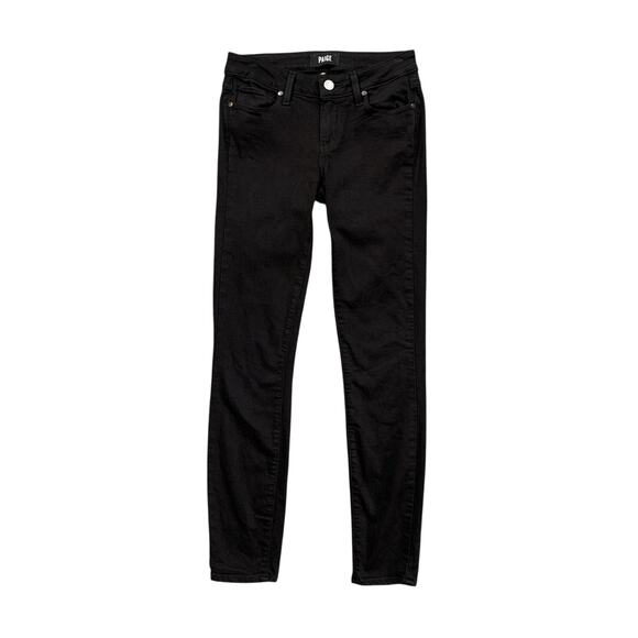 Paige Jeans Womens 25 Black Denim Shadow Verdugo Ankle Skinny Ankle Low Rise - Picture 1 of 10